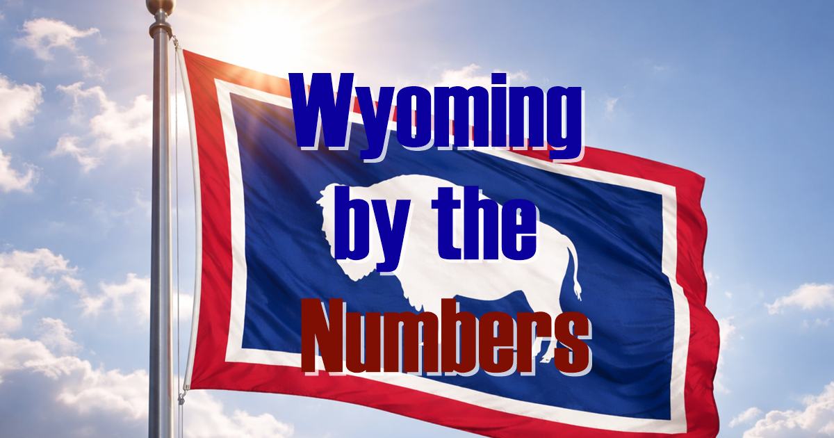 Wyoming flag logo of Wyoming by the Numbers