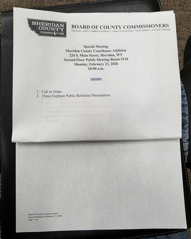 Public Agenda from Sheridan County Commissioners