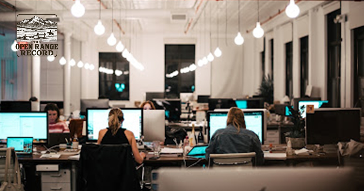 Workers sitting at computers