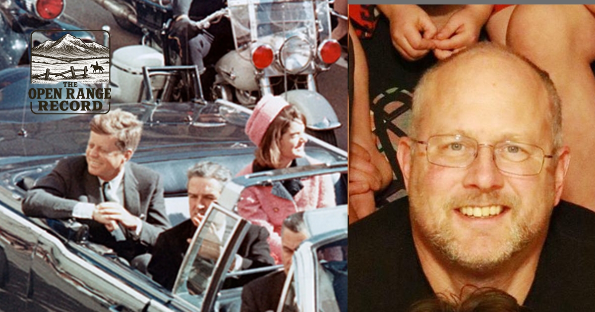 Pastor Jonathan Lange and a picture from the Kennedy Assasination