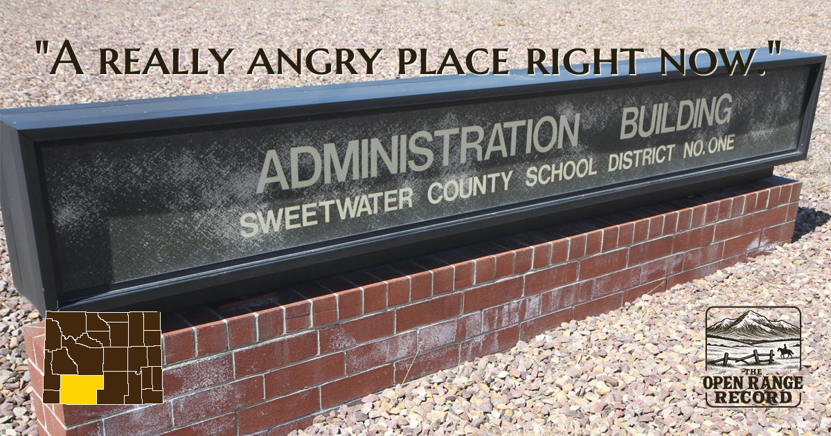 Sign at Sweetwater County School District 1 Admin building.