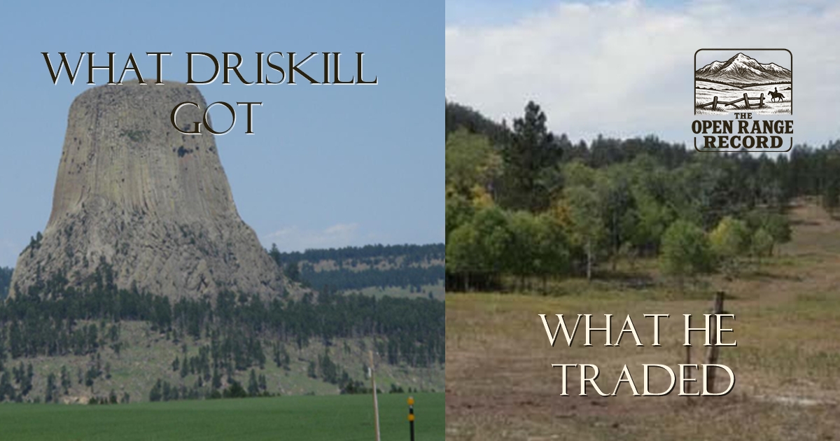 Pictures of the Driskill Devil's Tower land exchange.