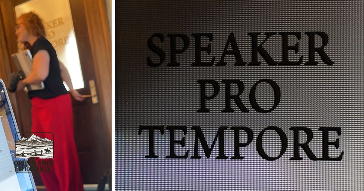 Picture of Lobbyist and window of the Speaker Pro-Tempore's office window.