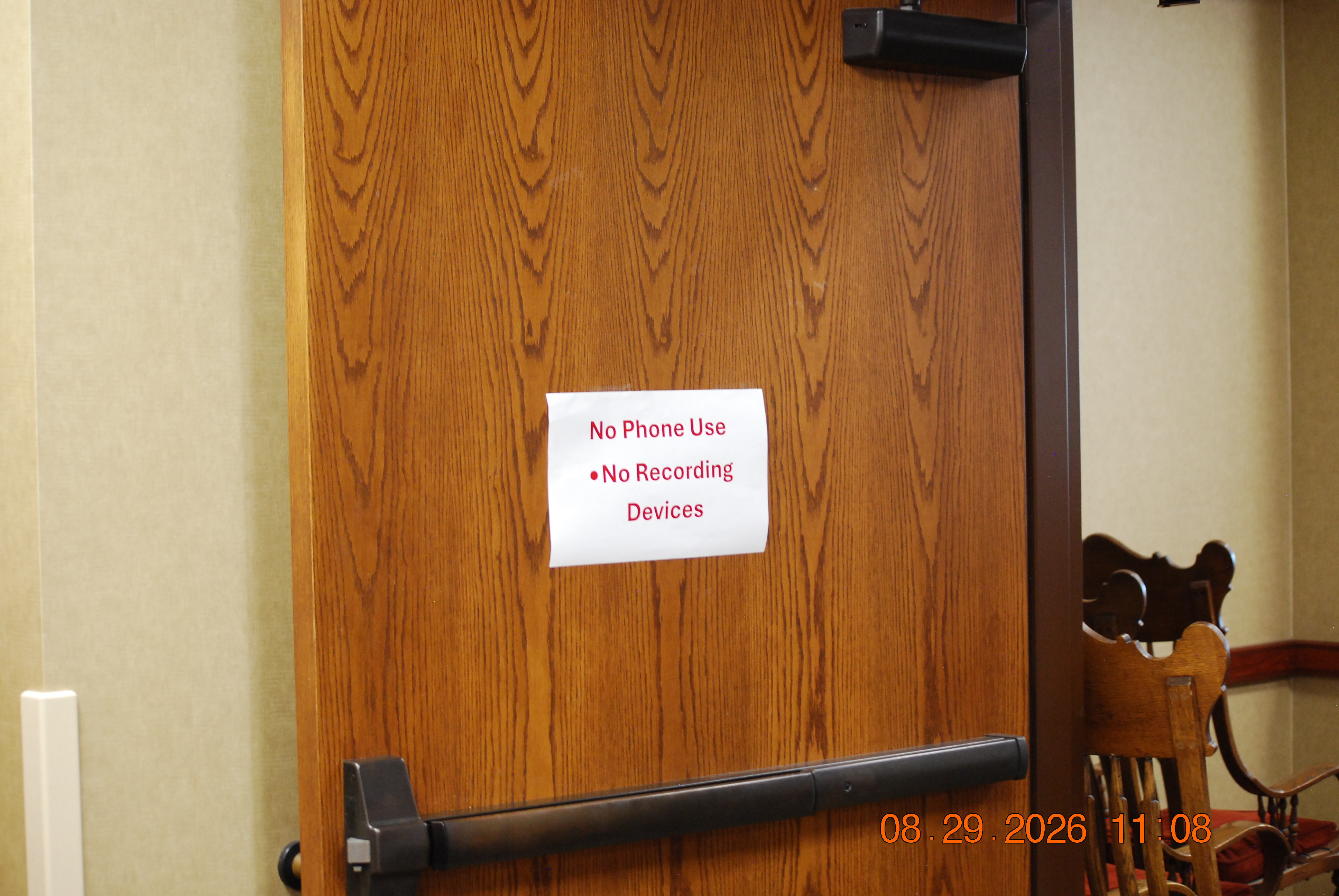 Sign on the Sheridan Commissioners door Aug 29 
