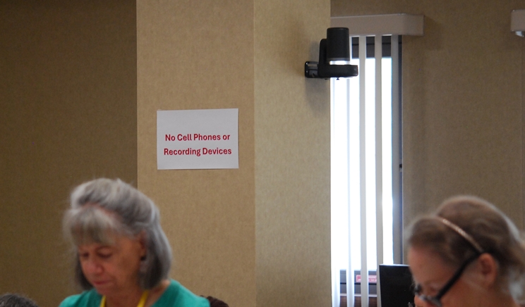 Another sign in the commissioners chamber Aug 29