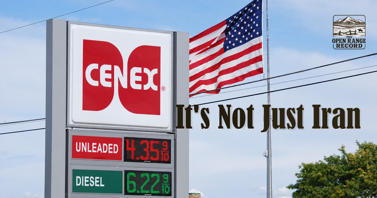 Fuel price sign in Sheridan, Wyoming