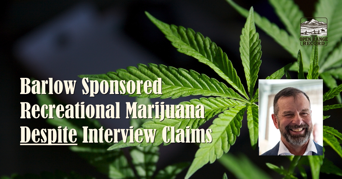 Barlow Supported Recreational Marijuana, Claims He NEVER Did.