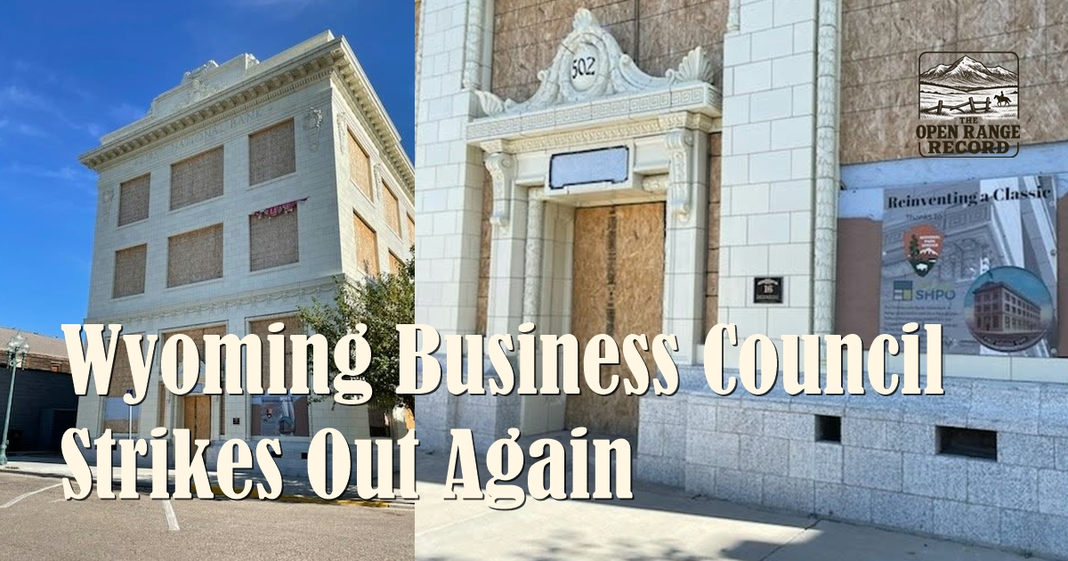 Bank building in Rock Springs WBC gave ~$3 Million to fix. Rock Springs just sold it for $75,000.