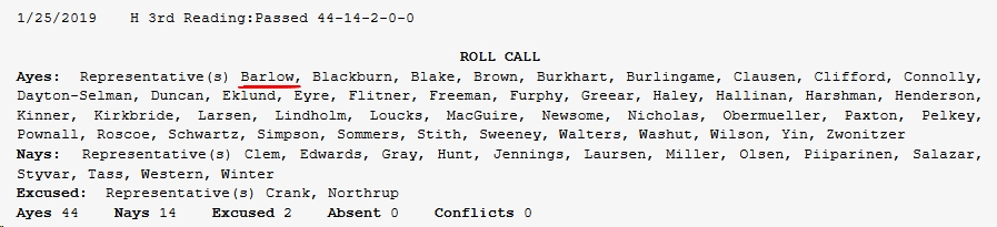 Roll call vote on HB220