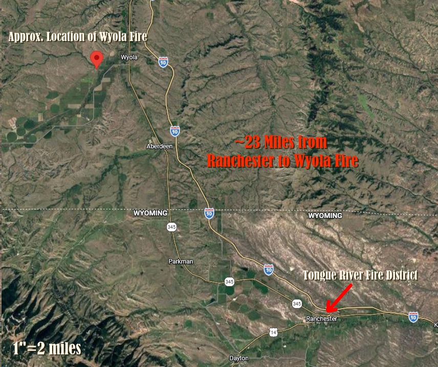 Map of Wyola Fire location